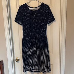 LuLaRoe Amelia Dress XL Navy and White